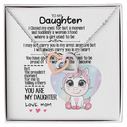 To My Daughter Interlocking Hearts Necklace