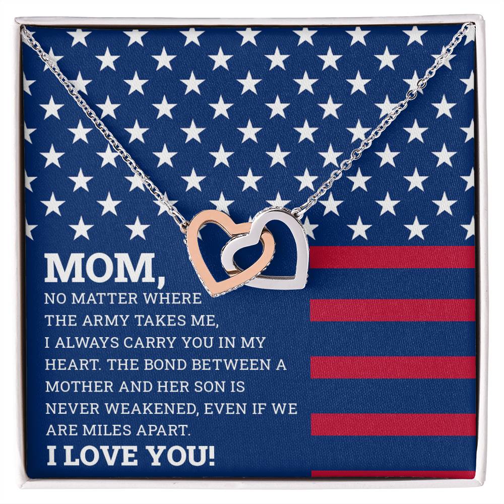 To My Mom - I Love You Message - Tmm05 Interlocking Hearts Necklace