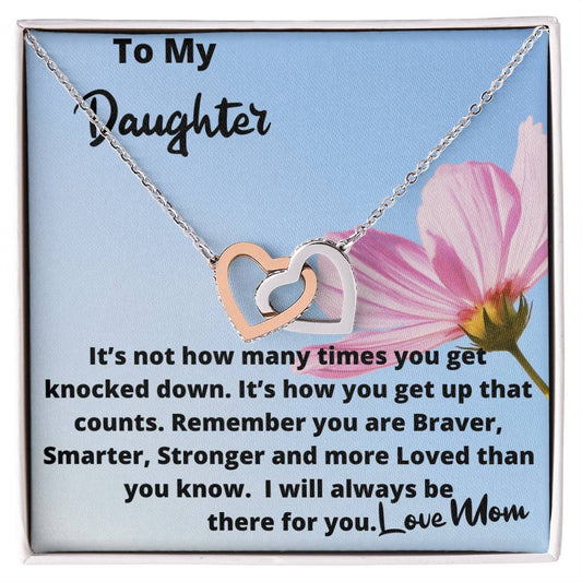How You Get Up Necklace Graduation Birthday Gift For Daughter From Mom Interlocking Hearts Necklace