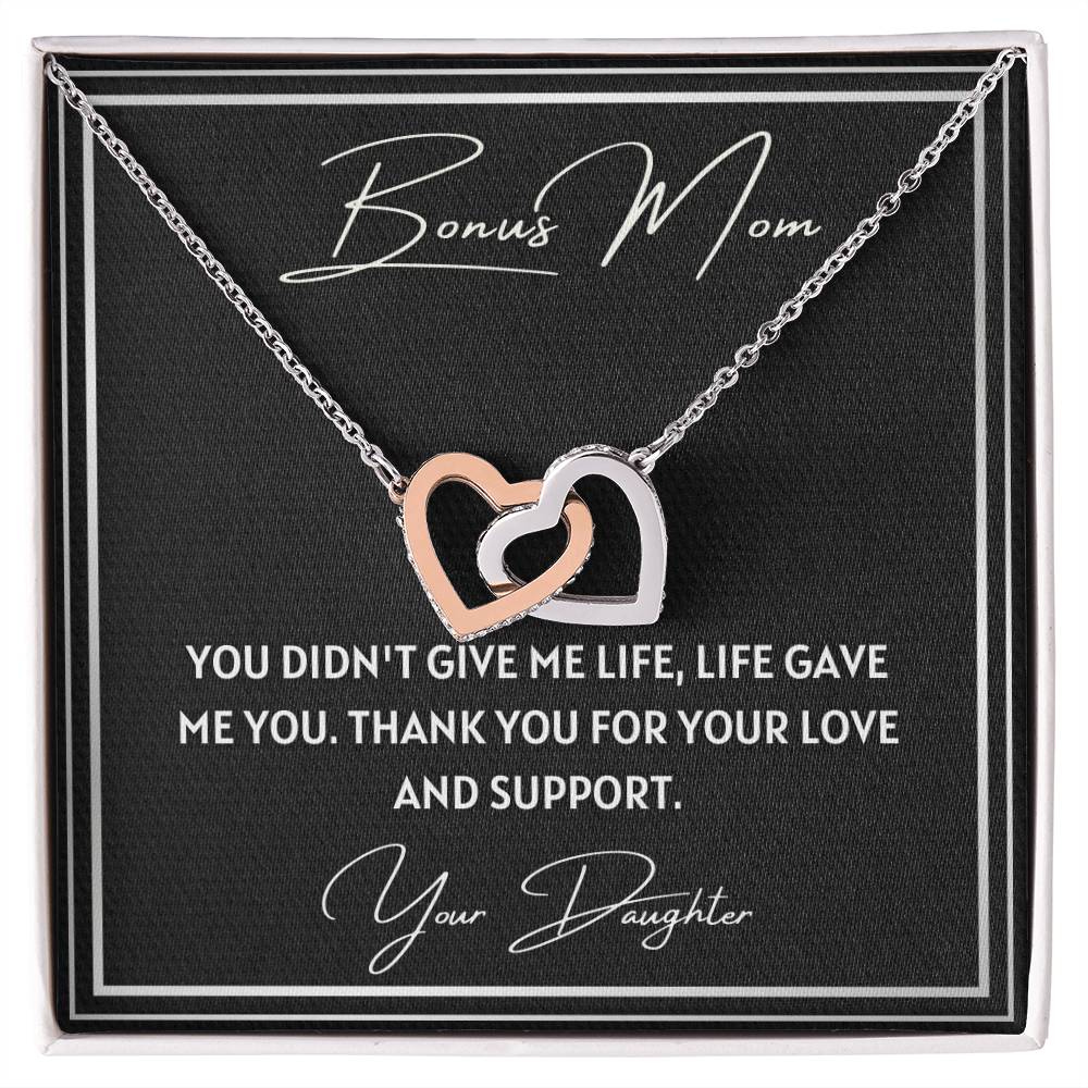 Bonus Mom 2 Interlocking Hearts Necklace
