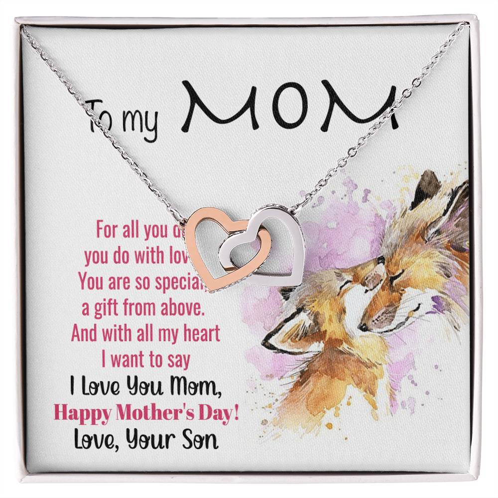 To My Mom Interlocking Hearts Necklace