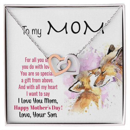 To My Mom Interlocking Hearts Necklace