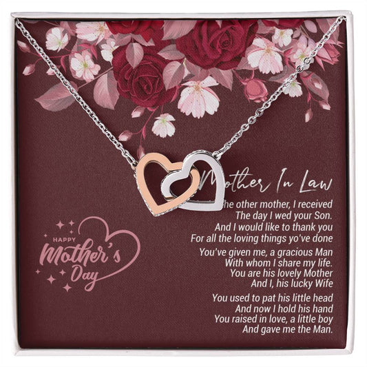 Mothers Day Gift For Mother In Law Mothers Day Jewelry Gift For Mother In Law Gift For Mother In Law Interlocking Hearts Necklace