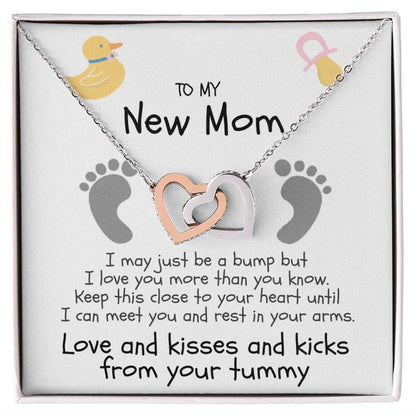 Love And Kisses From Her Tummy Interlocking Hearts Necklace
