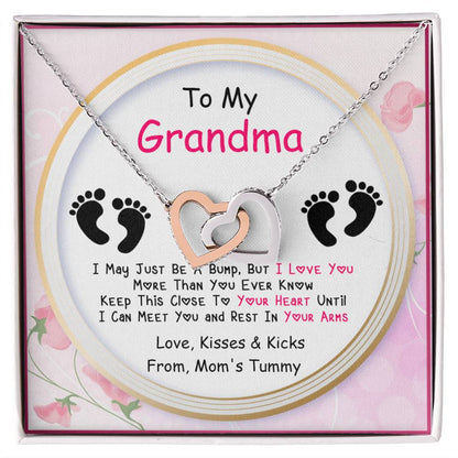 New Grandma Gift Interlocking Hearts Necklace
