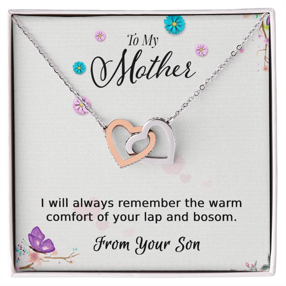 To My Mother - From Your Son - Necklace Interlocking Hearts Necklace