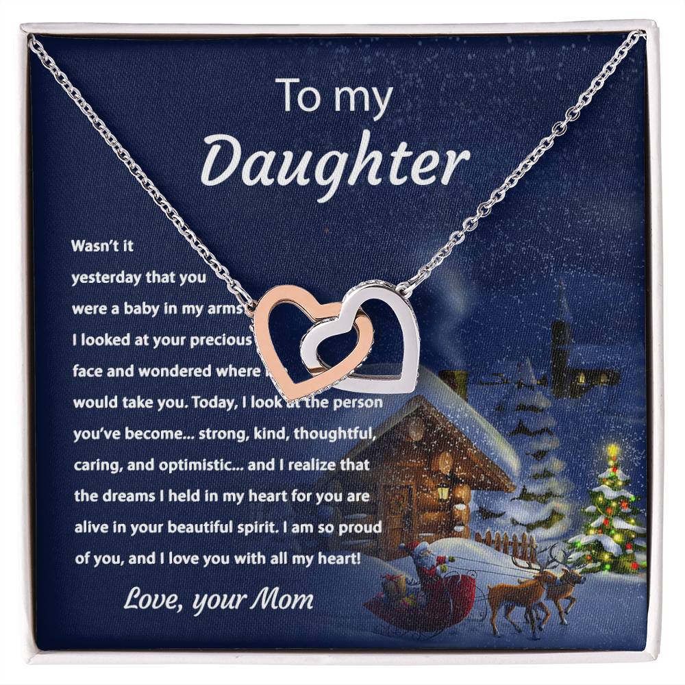 Tou My Daughter - Proud Of You - Necklace Interlocking Hearts Necklace