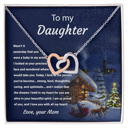 Tou My Daughter - Proud Of You - Necklace Interlocking Hearts Necklace