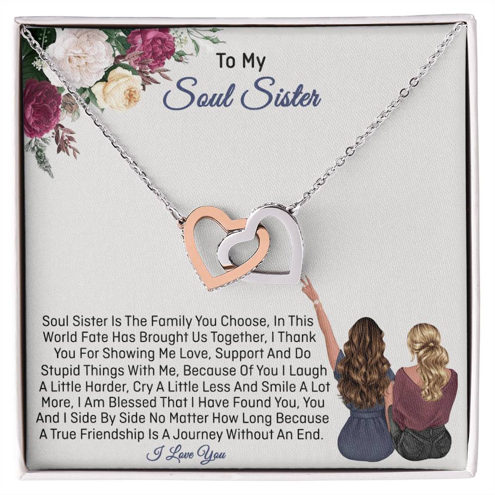 Soul Sister Gifts Sister - Necklace Interlocking Hearts Necklace
