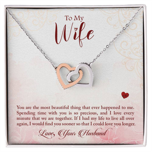 Interlocked Heart Neckless - For Wife Interlocking Hearts Necklace