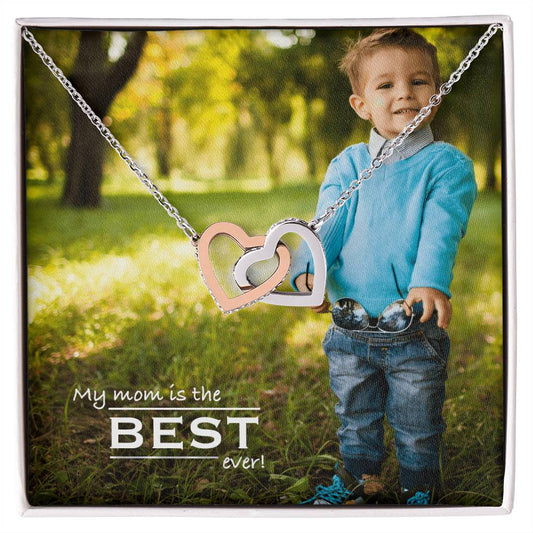 Necklace - My Mom Is The Best Ever Interlocking Hearts Necklace