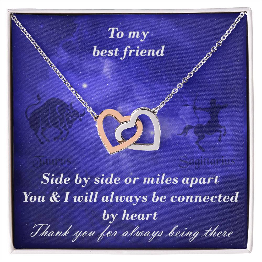 Taurus To Sagittarius Best Friend Interlocked Hearts Necklace Interlocking Hearts Necklace