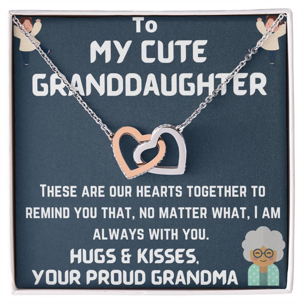 To My Granddaughter Interlocking Hearts Necklace