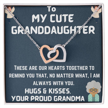 To My Granddaughter Interlocking Hearts Necklace