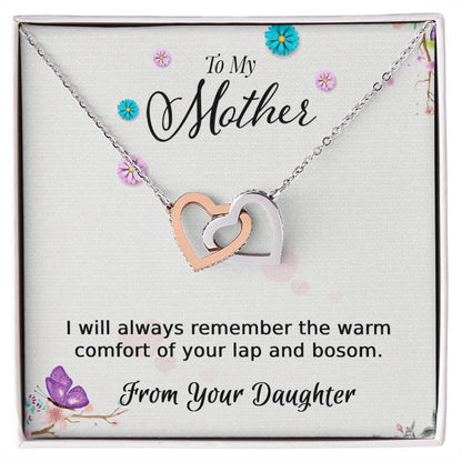 To My Mother - From Your Daughter - Necklace Interlocking Hearts Necklace