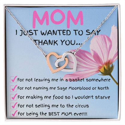 To My Mom - Interlocking Hearts Necklace