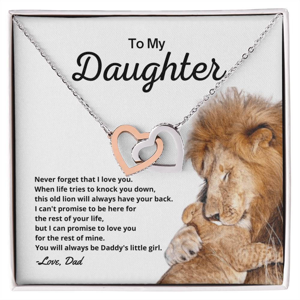 To My Daughter - Necklace Gift Set Interlocking Hearts Necklace