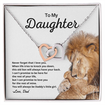 To My Daughter - Necklace Gift Set Interlocking Hearts Necklace