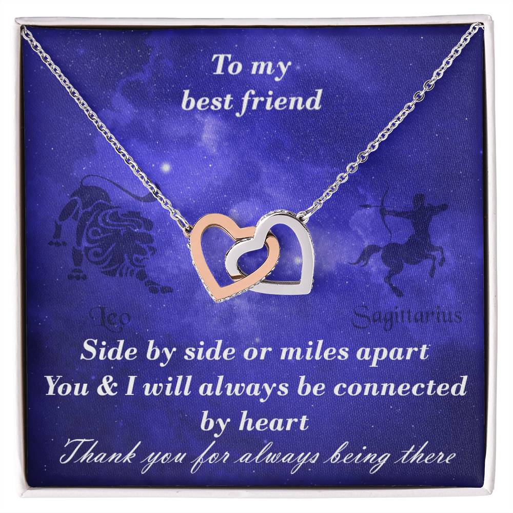 Leo To Sagittarius Best Friend Interlocked Hearts Necklace Interlocking Hearts Necklace