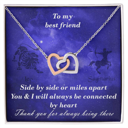 Leo To Sagittarius Best Friend Interlocked Hearts Necklace Interlocking Hearts Necklace