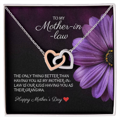 To My Mother-In-Law - The Only Thing Better - Necklace Interlocking Hearts Necklace