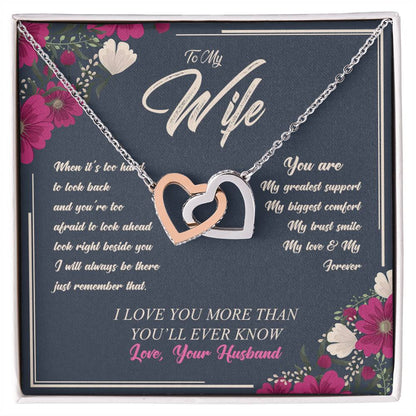 Love Your Husband-My Love & My Forever Onterlocked Hearts Interlocking Hearts Necklace