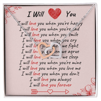 I Will Love You - Spark Romance With This Necklace Interlocking Hearts Necklace
