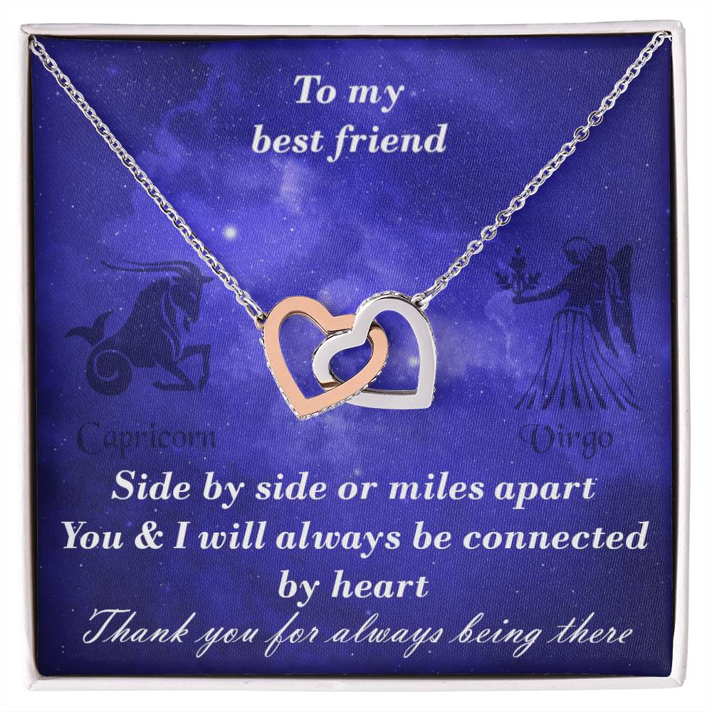 Capricorn To Virgo Best Friend Interlocked Hearts Necklace Interlocking Hearts Necklace