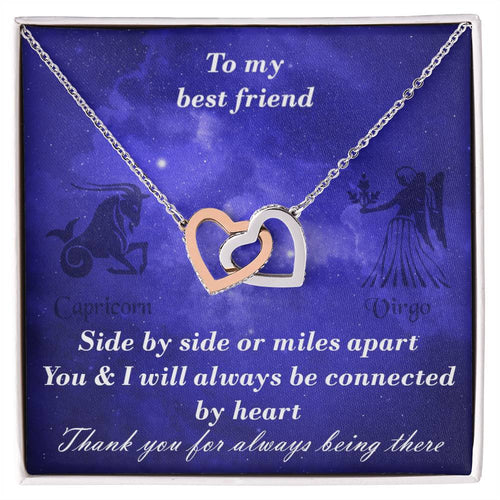 Capricorn To Virgo Best Friend Interlocked Hearts Necklace Interlocking Hearts Necklace