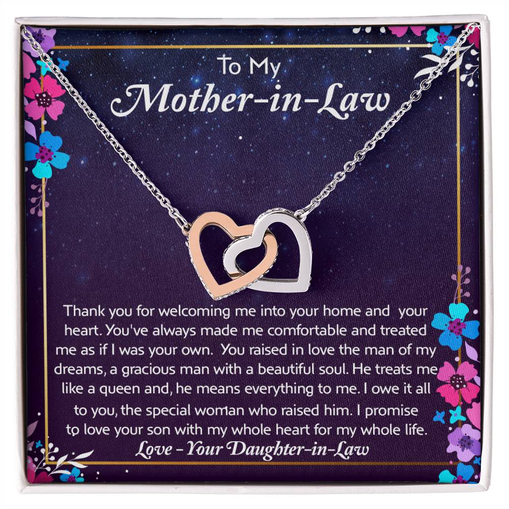 To My Mother In Law - You'Re A Special Woman - Necklace Interlocking Hearts Necklace