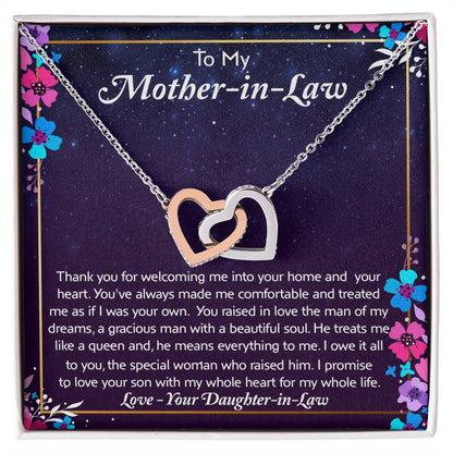 To My Mother In Law - You'Re A Special Woman - Necklace Interlocking Hearts Necklace