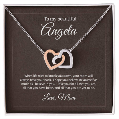Personalized Heart Necklace And Jewelry Box Interlocking Hearts Necklace