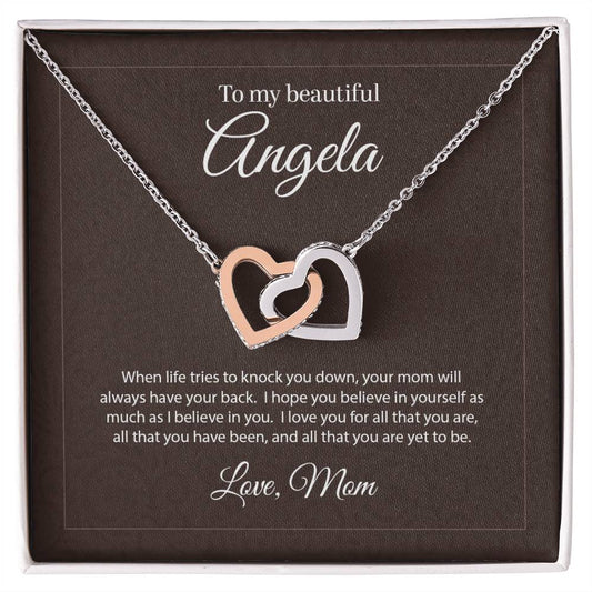 Personalized Heart Necklace And Jewelry Box Interlocking Hearts Necklace