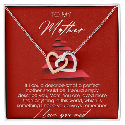 To My Mother Interlocking Hearts Necklace Message Card