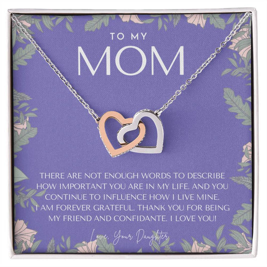 To My Mom Necklace Mom Gift Mother’S Day Gift Birthday Gift For Mom Gift From Daughter For Mom Necklace For Mom Gift For Mom Interlocking Hearts Necklace