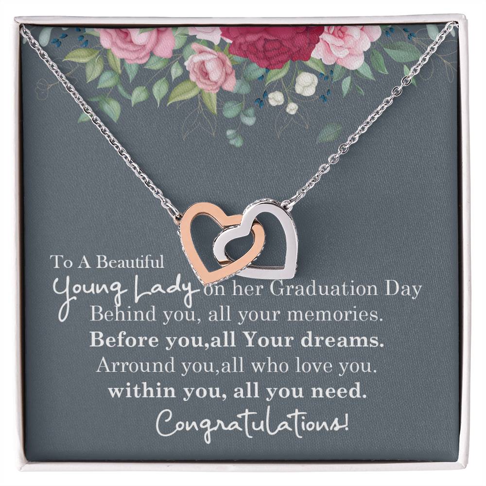 To My Amazing Daughter- Mom Love You - Mother Love For Daughter Interlocking Hearts Necklace
