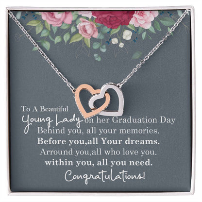To My Amazing Daughter- Mom Love You - Mother Love For Daughter Interlocking Hearts Necklace