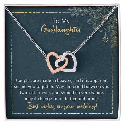 To My Goddaughter May The Bond Between You Two Last Forever Necklace Interlocking Hearts Necklace