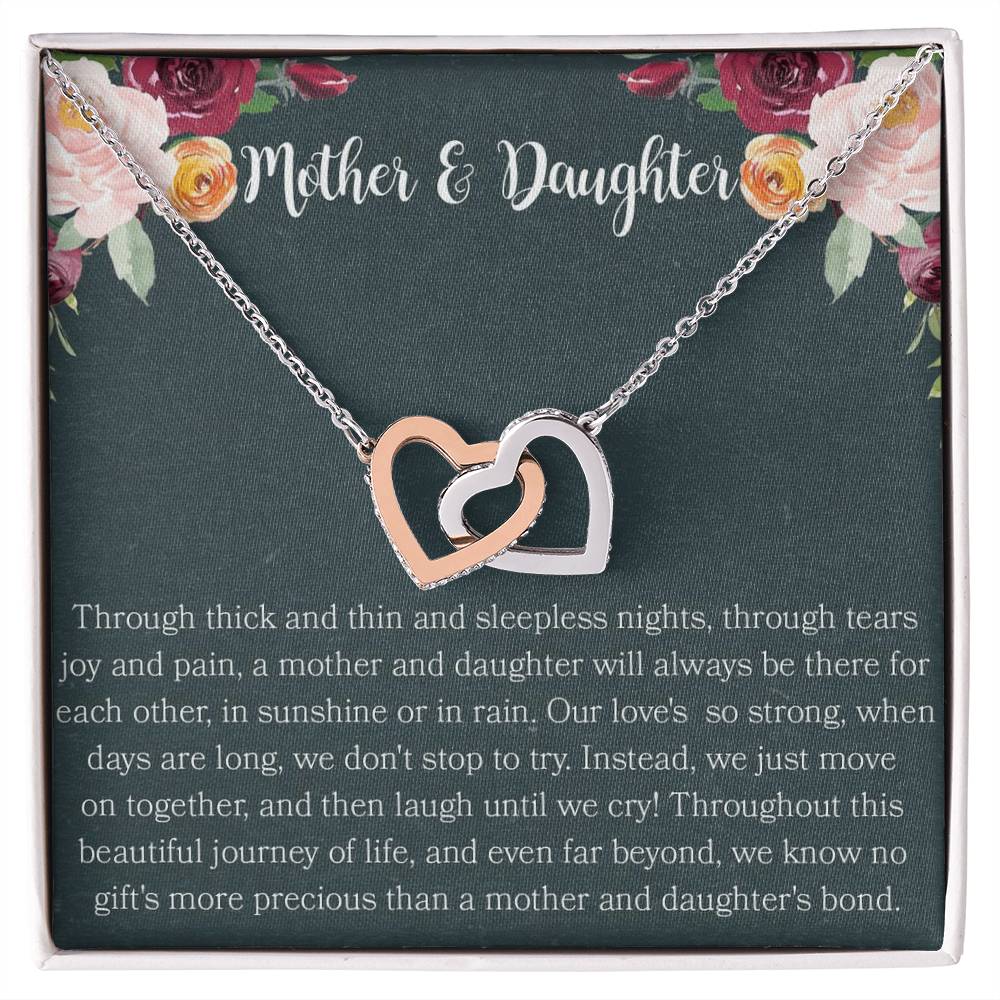 Mother & Daughter Necklace Interlocking Hearts Necklace