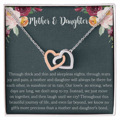 Mother & Daughter Necklace Interlocking Hearts Necklace