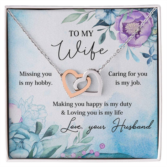 Making You Happy Is My Duty - Great Gift For Wife Interlocking Hearts Necklace