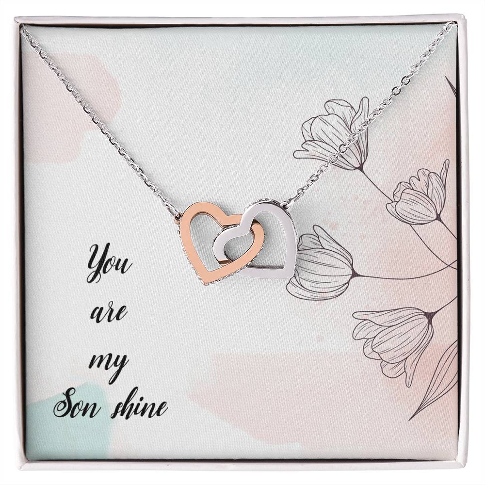 You Are My Son Shine - Interlocking Heart Necklace Interlocking Hearts Necklace