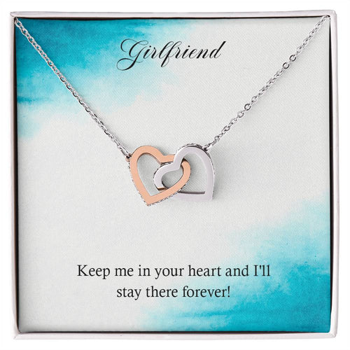 Girlfriend - Keep Me In Your Heart And I'Ll Stay There Forever - Interlocking Heart Necklace Interlocking Hearts Necklace