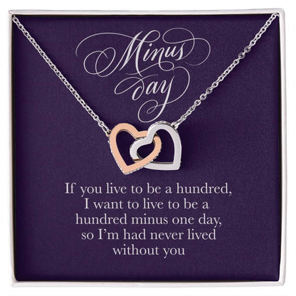 Necklace With Romantic Card -Valentines Day Anniversary Birthday Gift For Her Interlocking Hearts Necklace