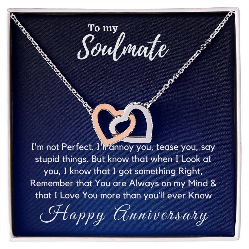 On You'Re Always On My Mind Necklace - Anniversary Gift For Her Interlocking Hearts Necklace