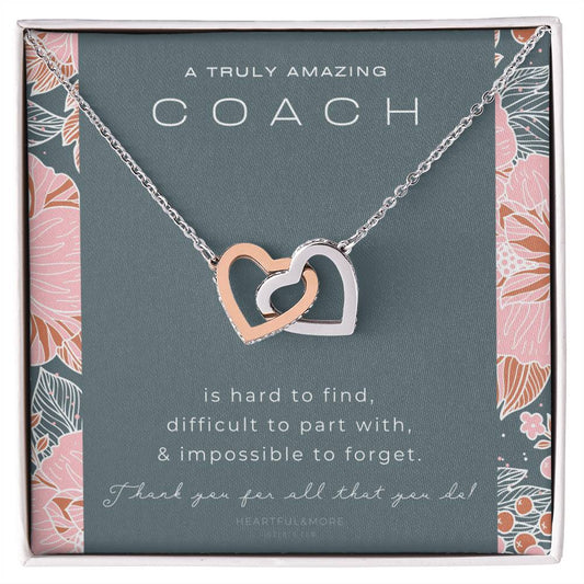 Gymnastics Coach Gift For Women Leaving Gift For Gymnastics Coach To A Truly Amazing Gymnastics Coach Thank You Gift Interlocking Hearts Necklace