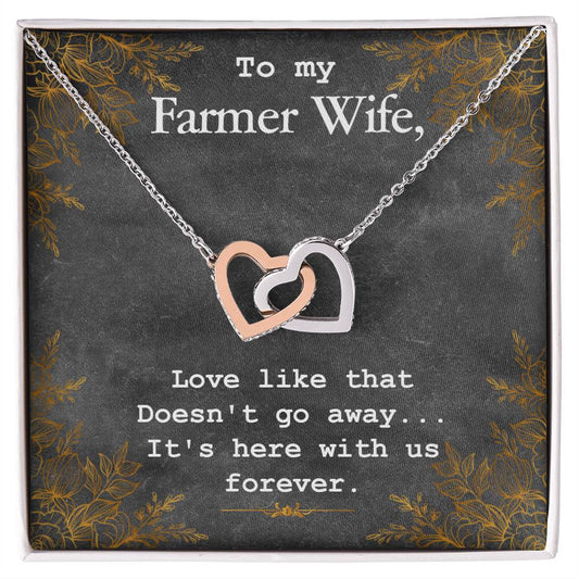 To My Farmer Wife Necklace Interlocking Hearts Necklace