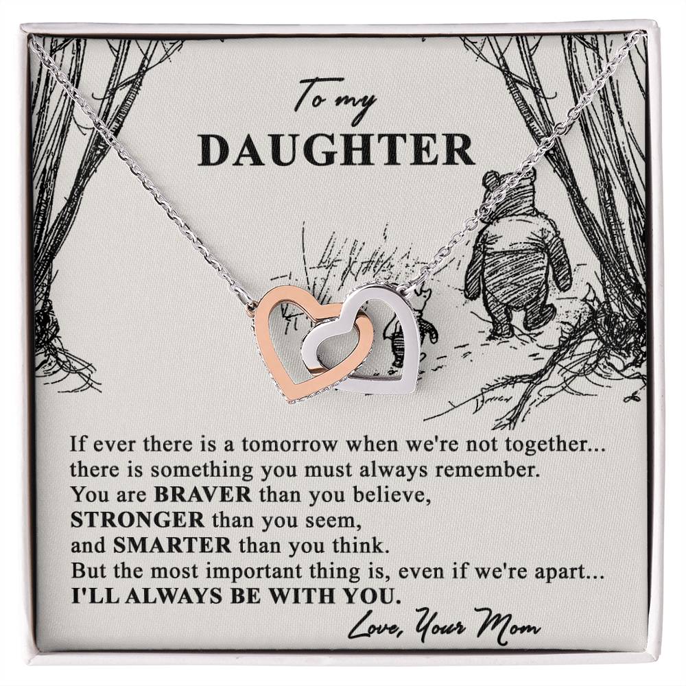 To My Daughter I Wish Yoto Face Challenges I Love You Love Your Mom Mother Day Gift For Daughter From Mom Necklessu The Strength Interlocking Hearts Necklace