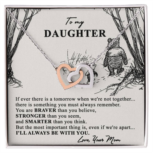 To My Daughter I Wish Yoto Face Challenges I Love You Love Your Mom Mother Day Gift For Daughter From Mom Necklessu The Strength Interlocking Hearts Necklace