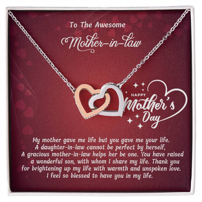 Interlocked Heart Neckless - For Mother In Law Interlocking Hearts Necklace